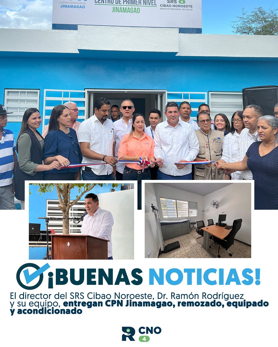 EL DIRECTOR DEL SERVCIO REGIONAL DE SALUD CIBAO NOROESTE ENTREGA TOTALMENTE REMOZADO Y EQUIPADO EL CENTRO DE PRIMER NIVEL DE JINAMAGAO