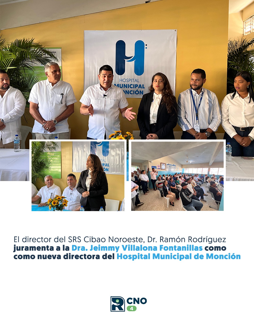 EL DIRECTOR REGIONAL DE SALUD CIBAO NOROESTE JURAMENTA A LA NUEVA DIRECTORA DEL HOSPITAL MUNICIPAL DE MONCIÓN